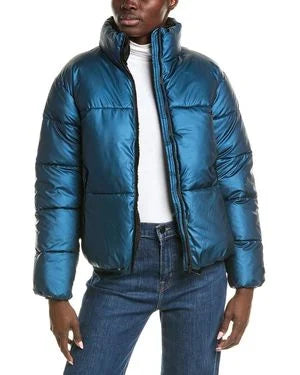 Tissue Pu Cropped Puffer Teal