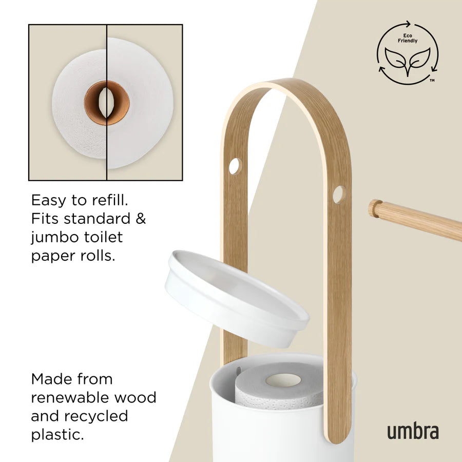 Bellwood Toilet Paper Holder & Reserve White/Natural