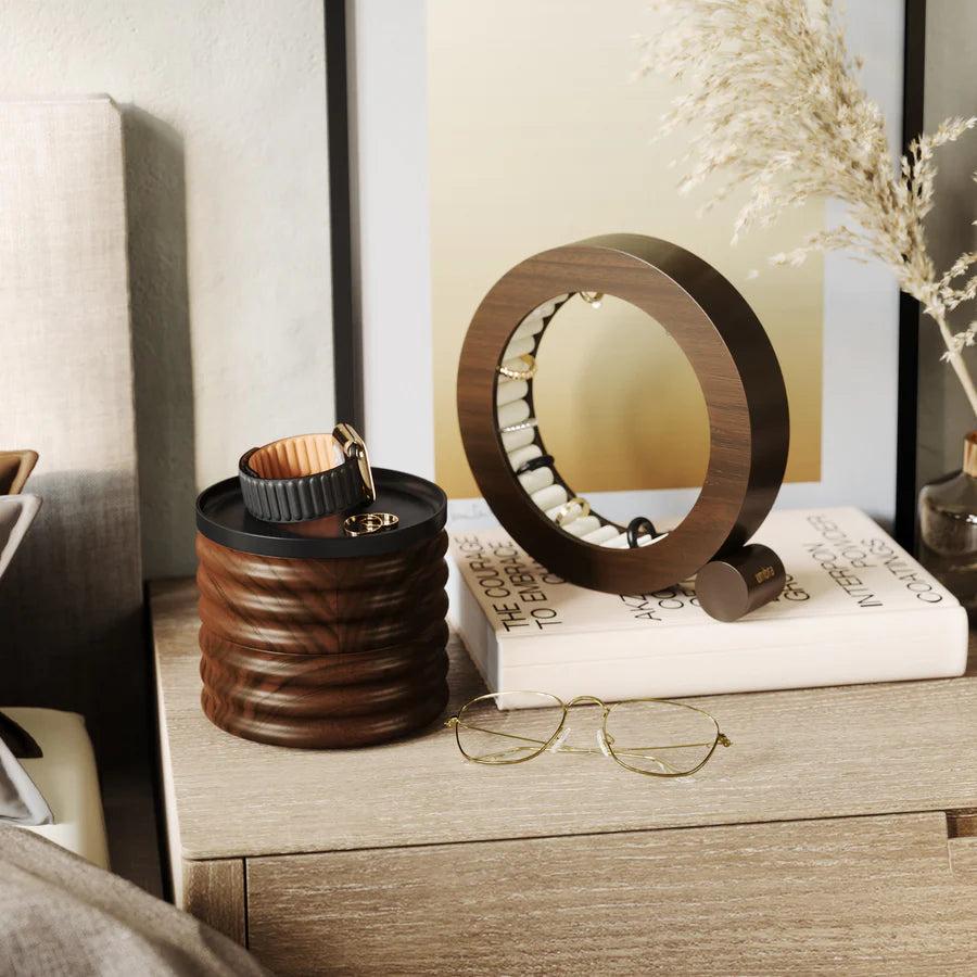 Tesora Wood Storage Box Black - Walnut