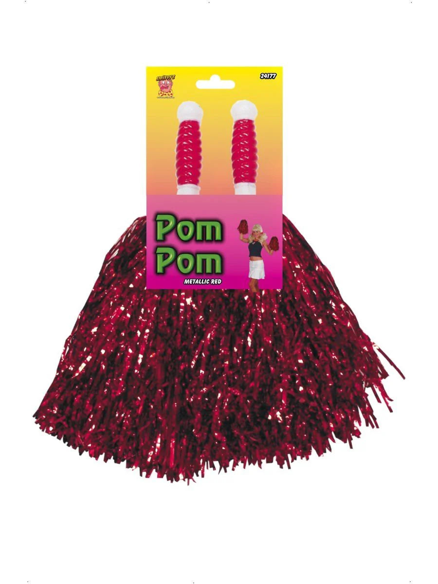 Pom Poms Metallic,Red