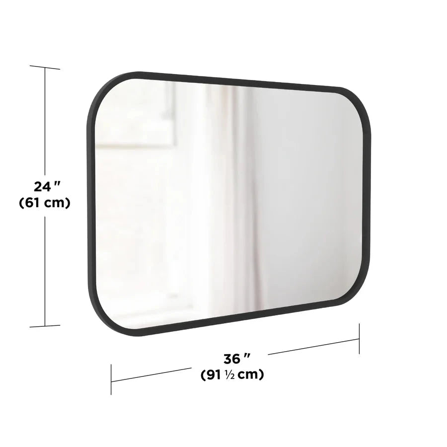Hub Rectangle Wall Mirror 24 X 36 Black