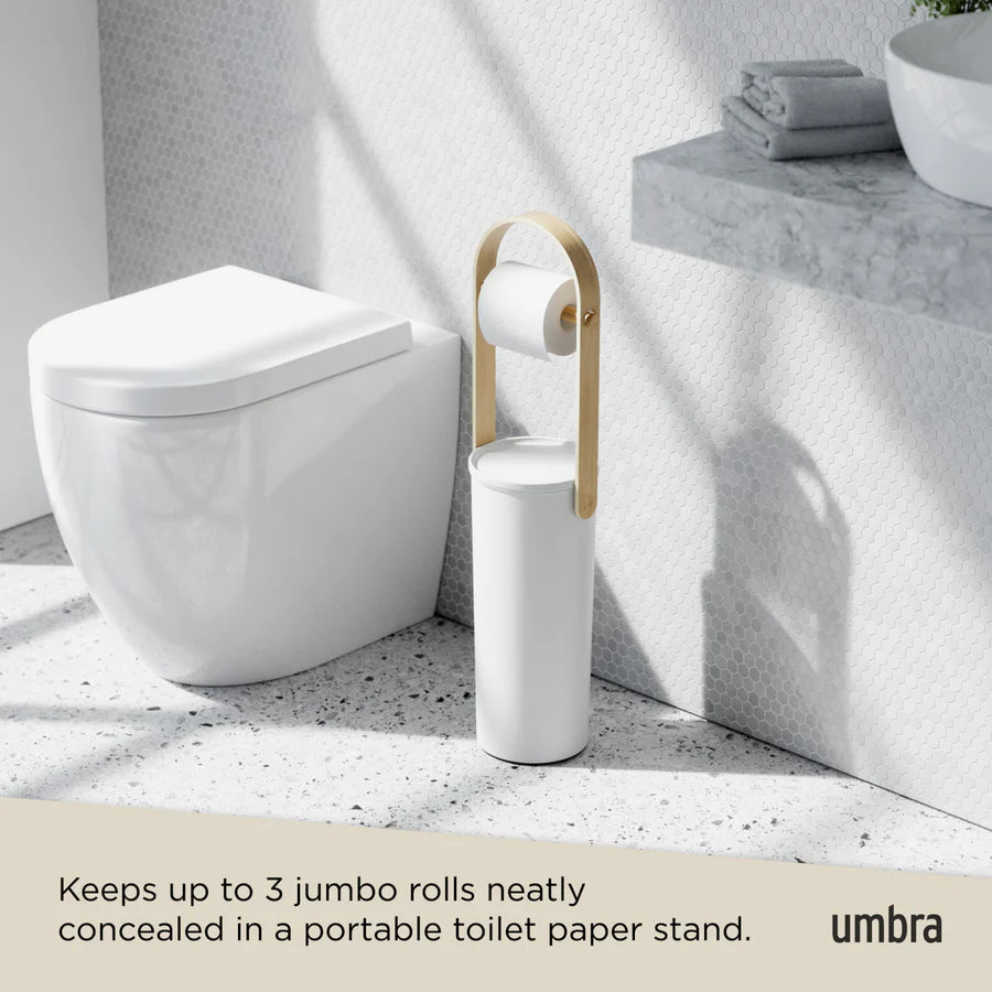 Bellwood Toilet Paper Holder & Reserve White/Natural
