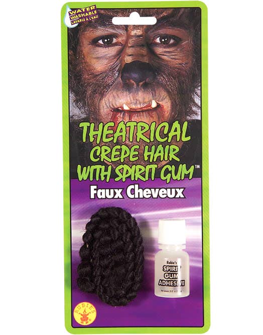 Theatrical Crepe Hair with Spirit Gum Black