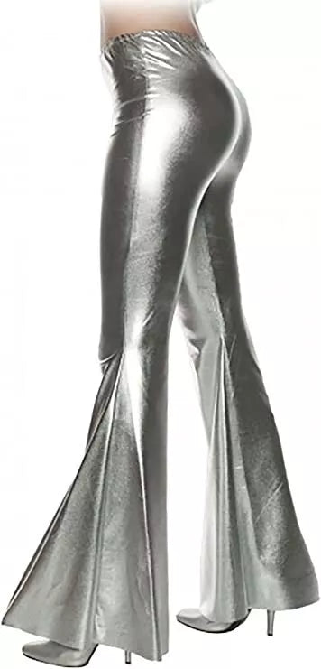 70'S Metallic Bell Bottoms - Silver