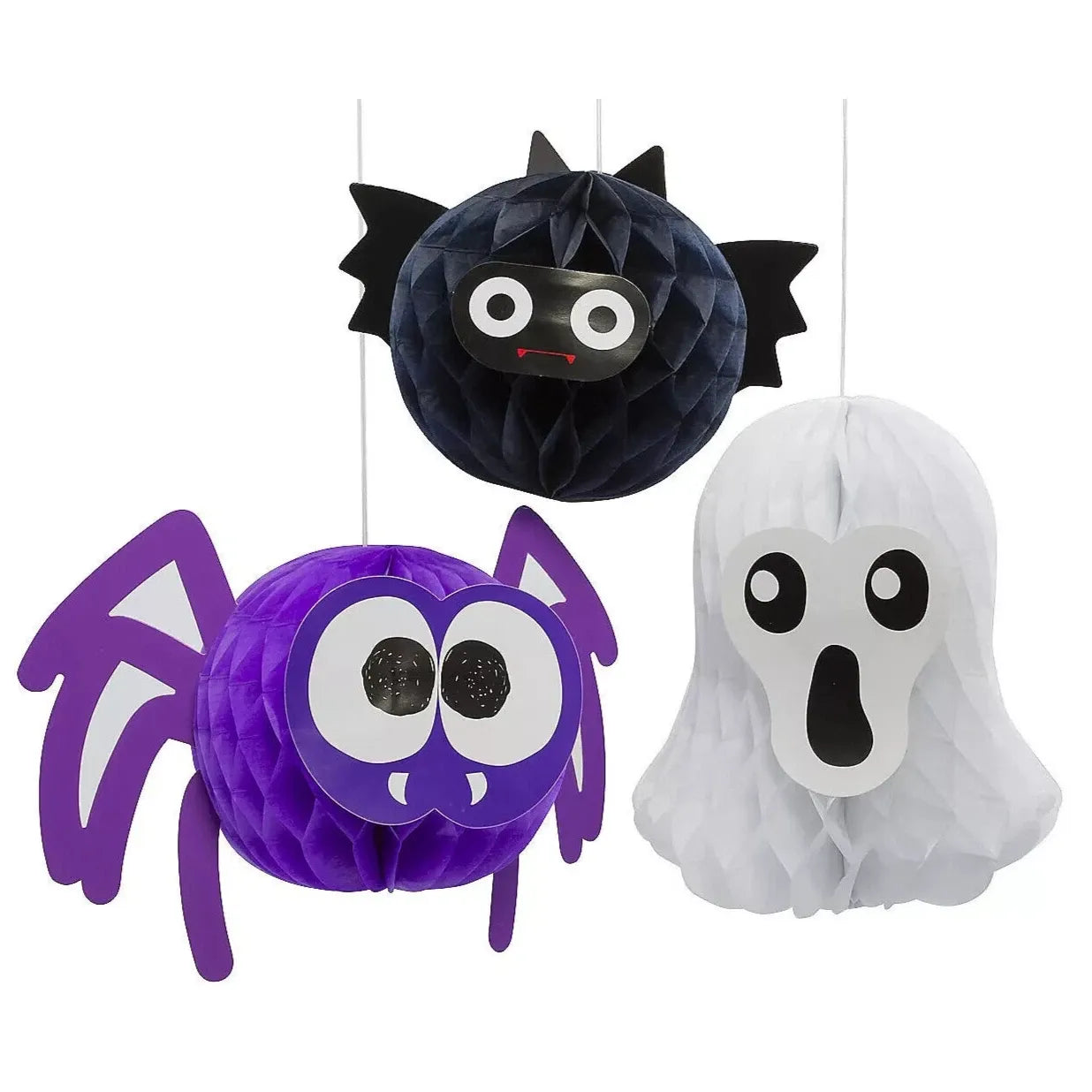 Piece Honeycomb Paper Hanging Indoor Halloween Decorations Bat, Ghost and Spider