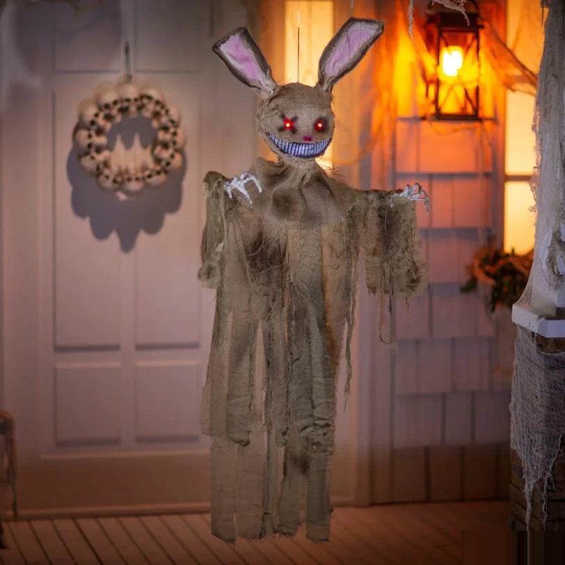 5 FT Light-Up Rabbit with Sound Hanging Halloween Decoration
