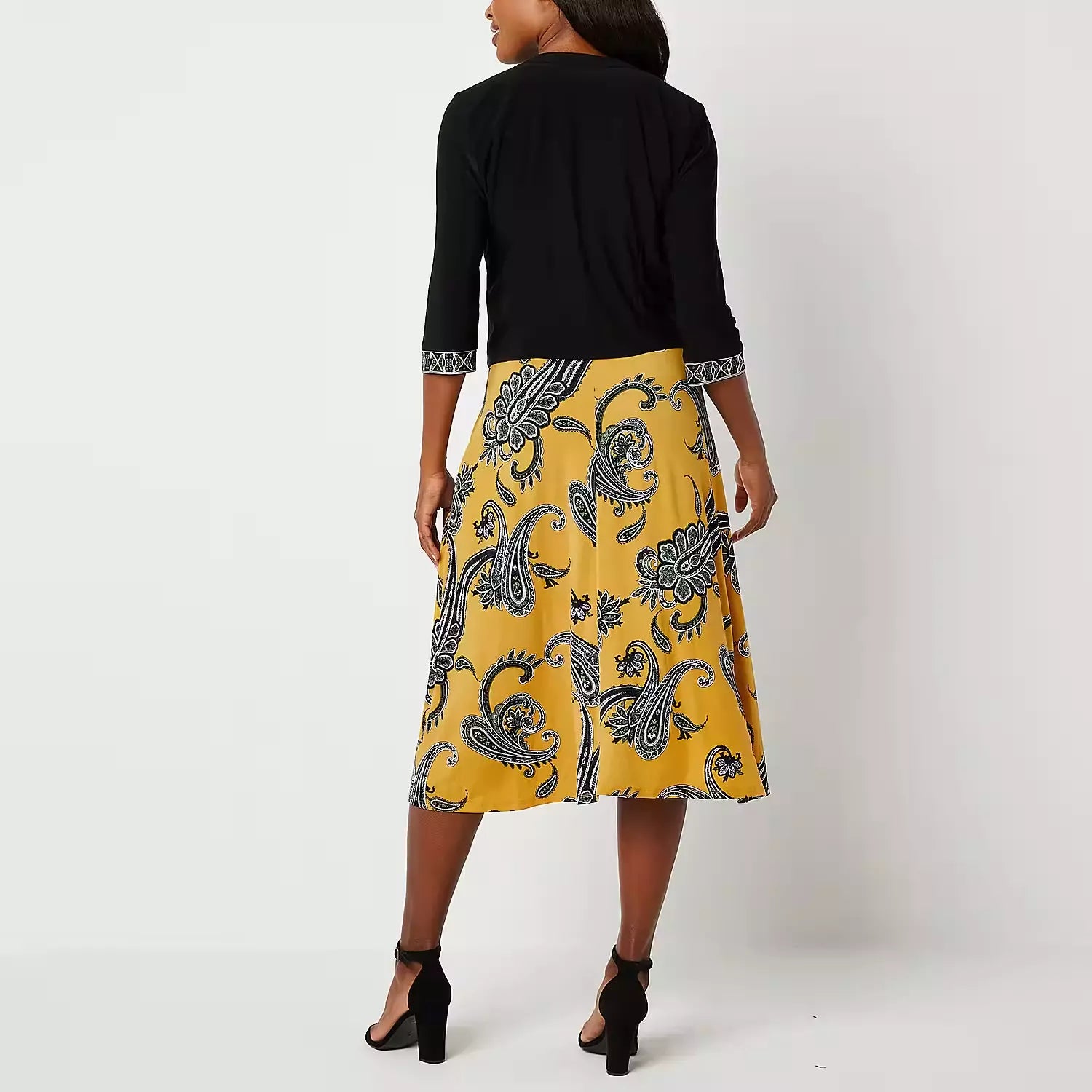 2PC Jacket Dress Black Yellow - Studio 1