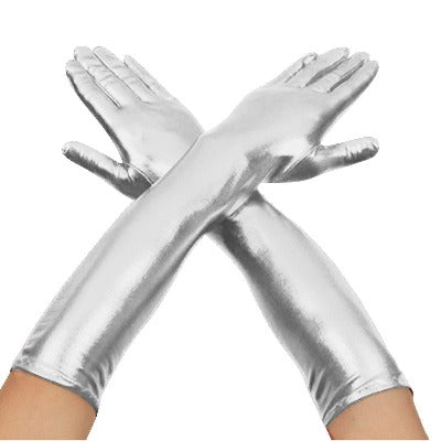 Gloves Silver Metallic
