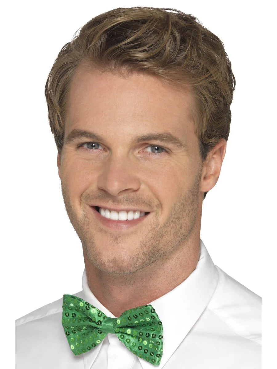 Sequin Bow Tie, Green