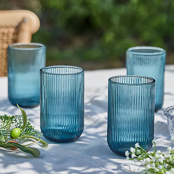 Glass 6pcs 410ml Blue