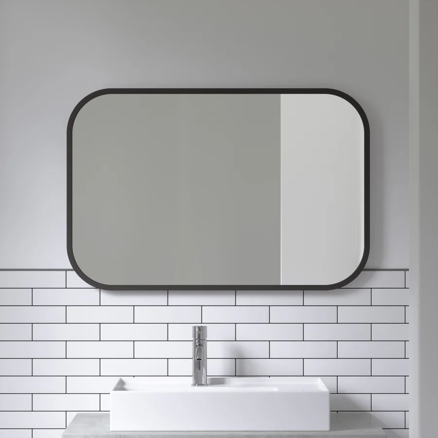 Hub Rectangle Wall Mirror 24 X 36 Black