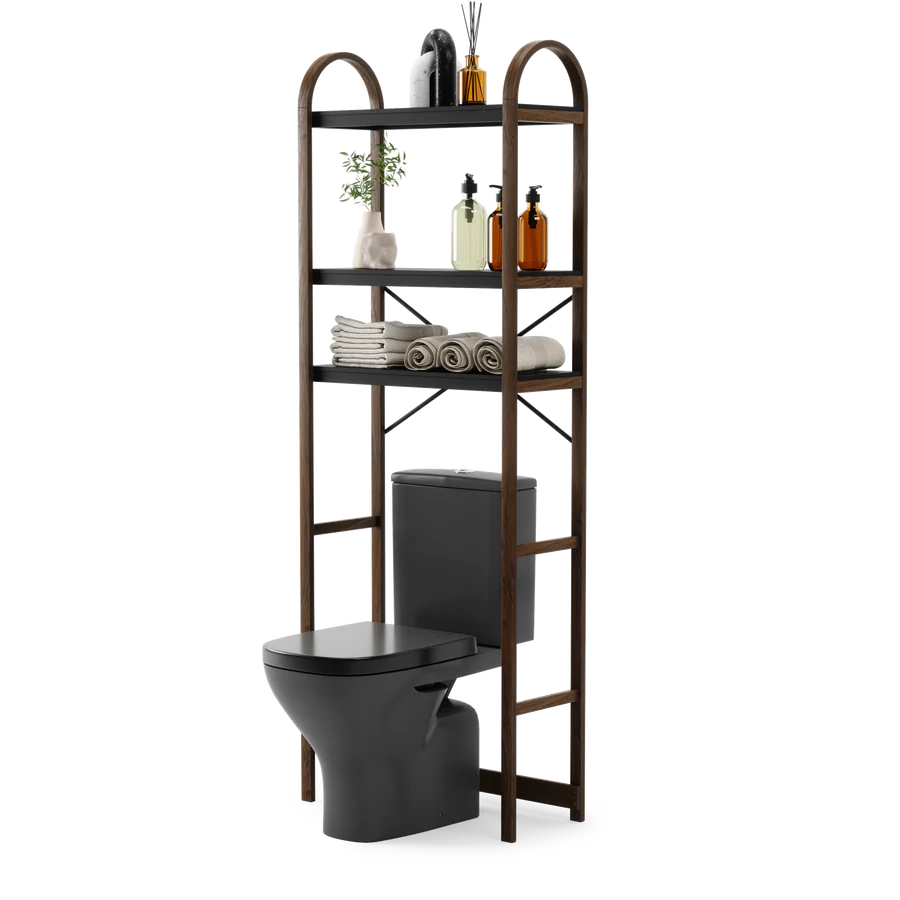 BELLWOOD OVER THE TOILET SHELF BLACK/WALNUT