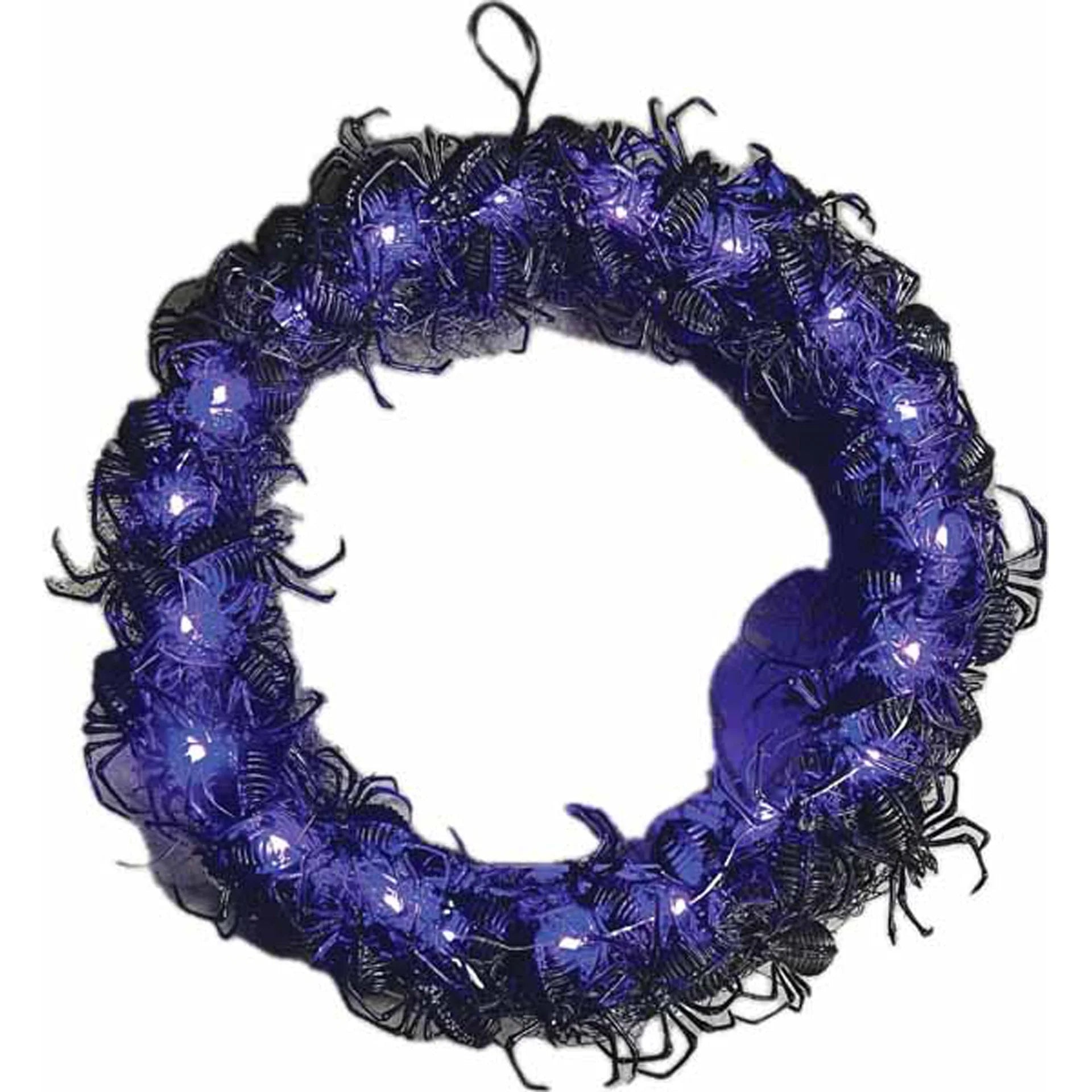 15" Wreath with Spiders Light-Up