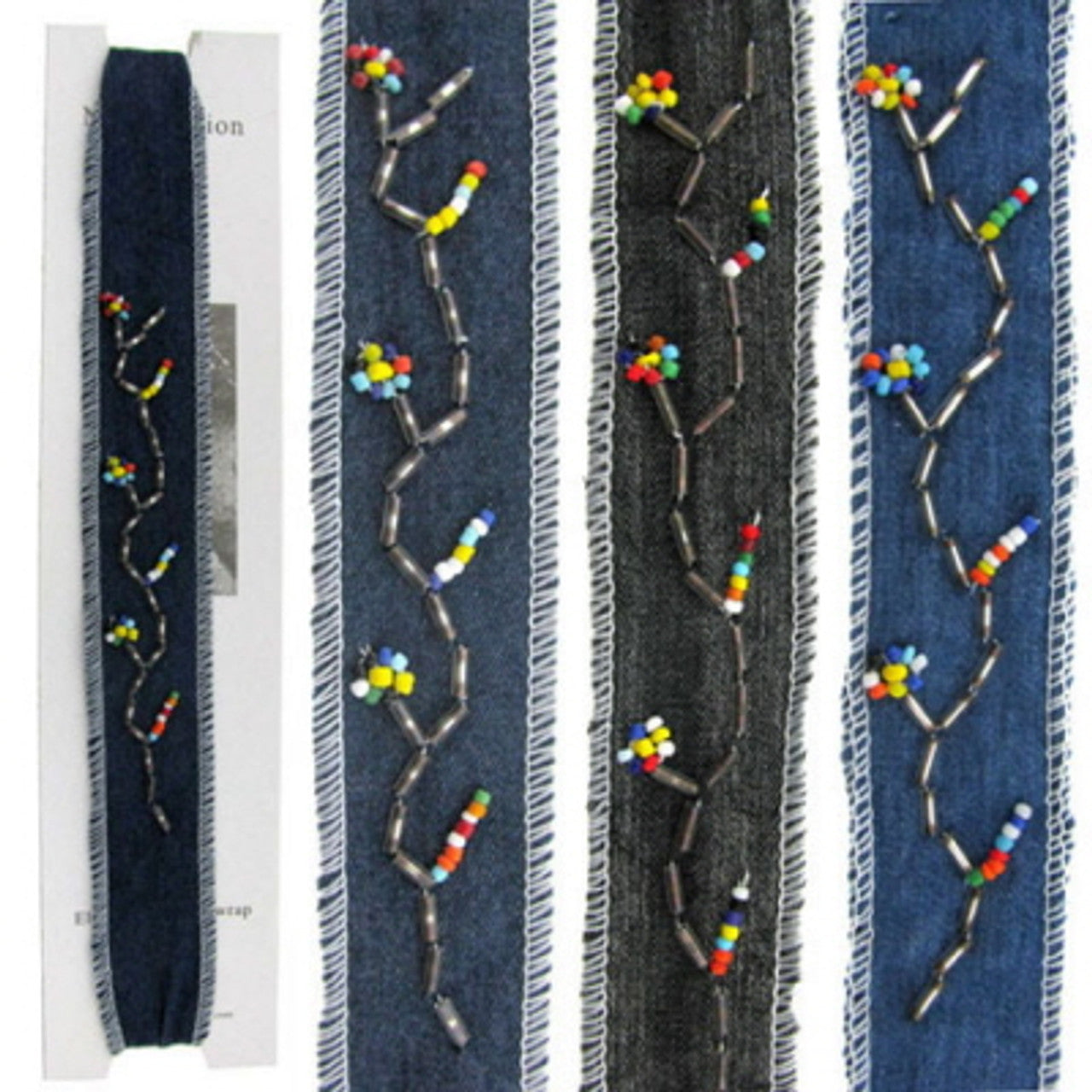 Headband Blue Flores corrida