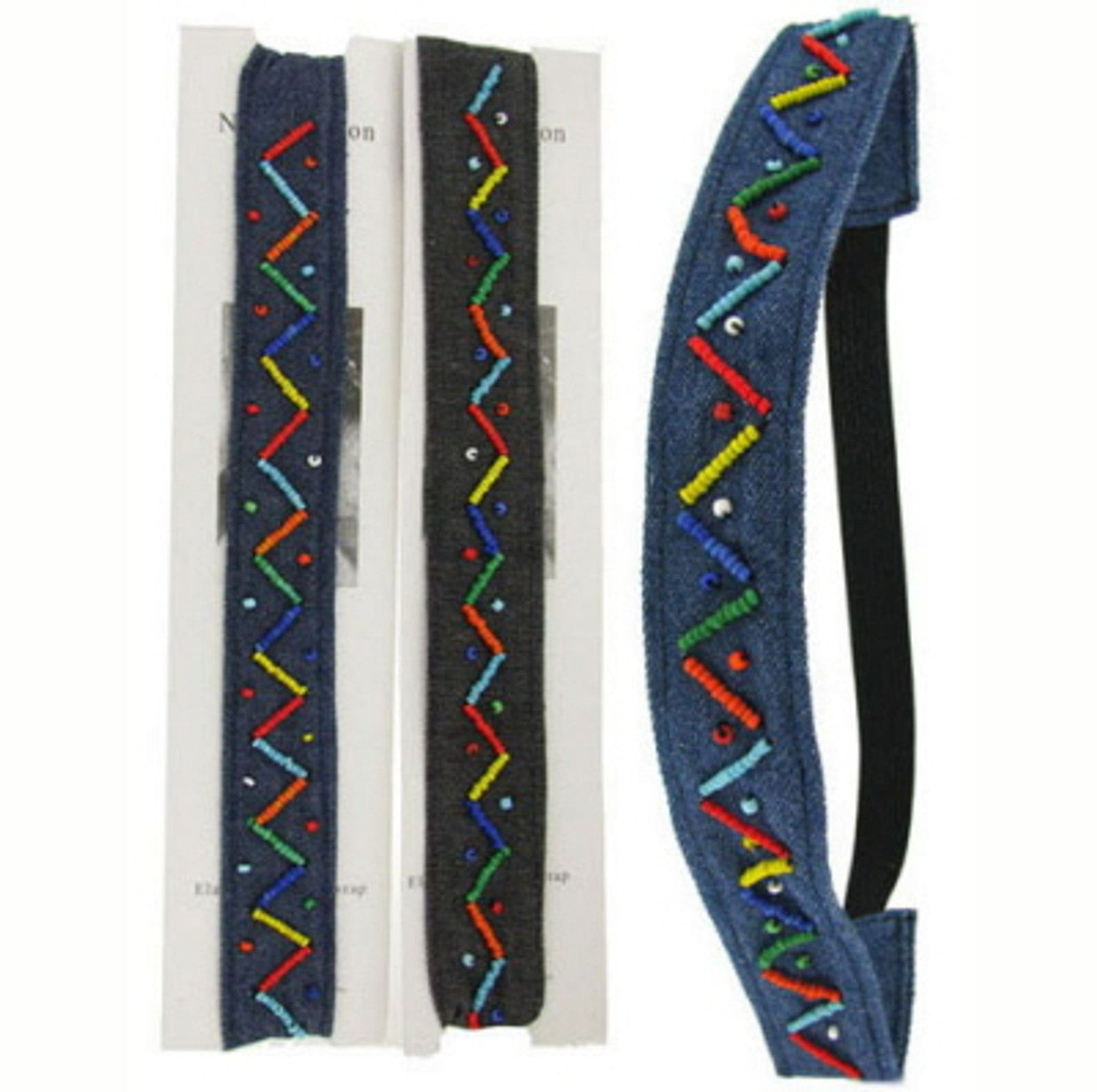 Headband Blue Figure Zig Zag