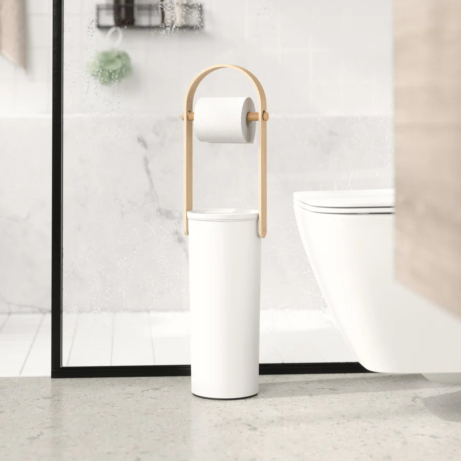 Bellwood Toilet Paper Holder & Reserve White/Natural