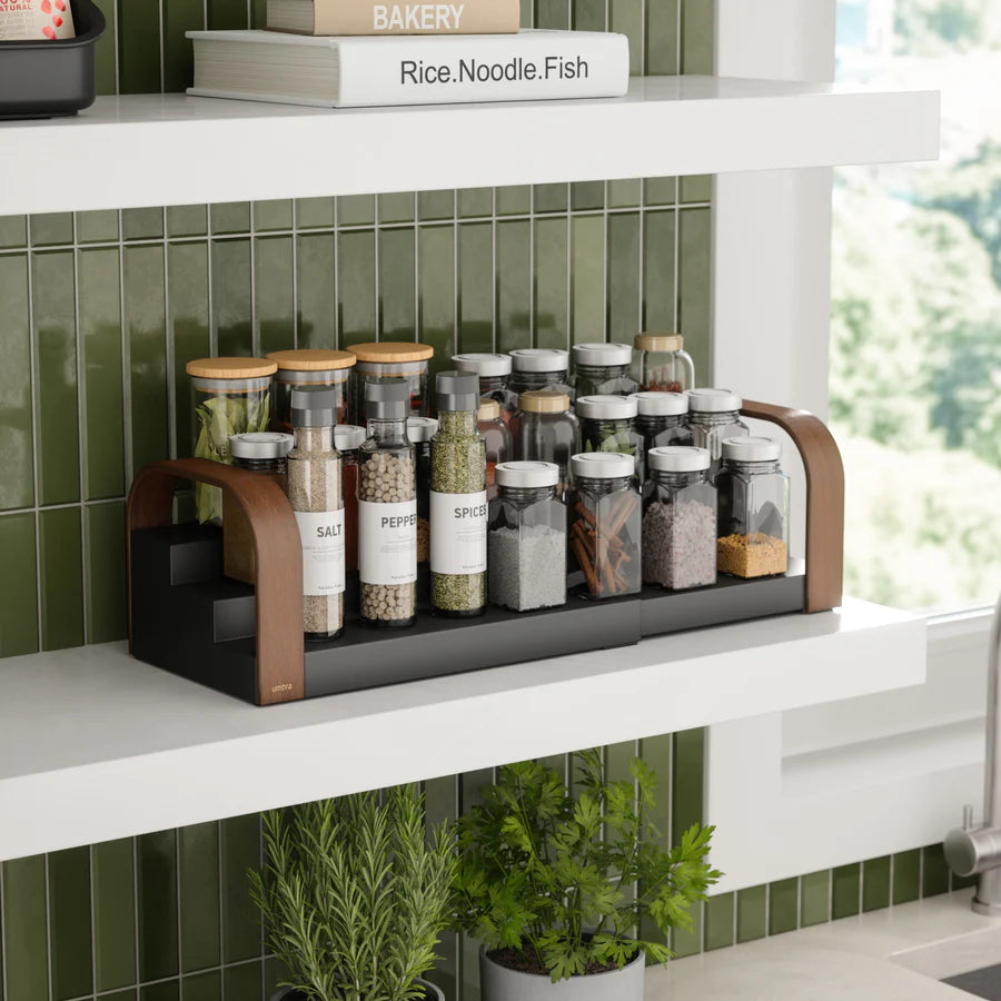 Bellwood 3-Tier Spice Shelf Balck/Walnut