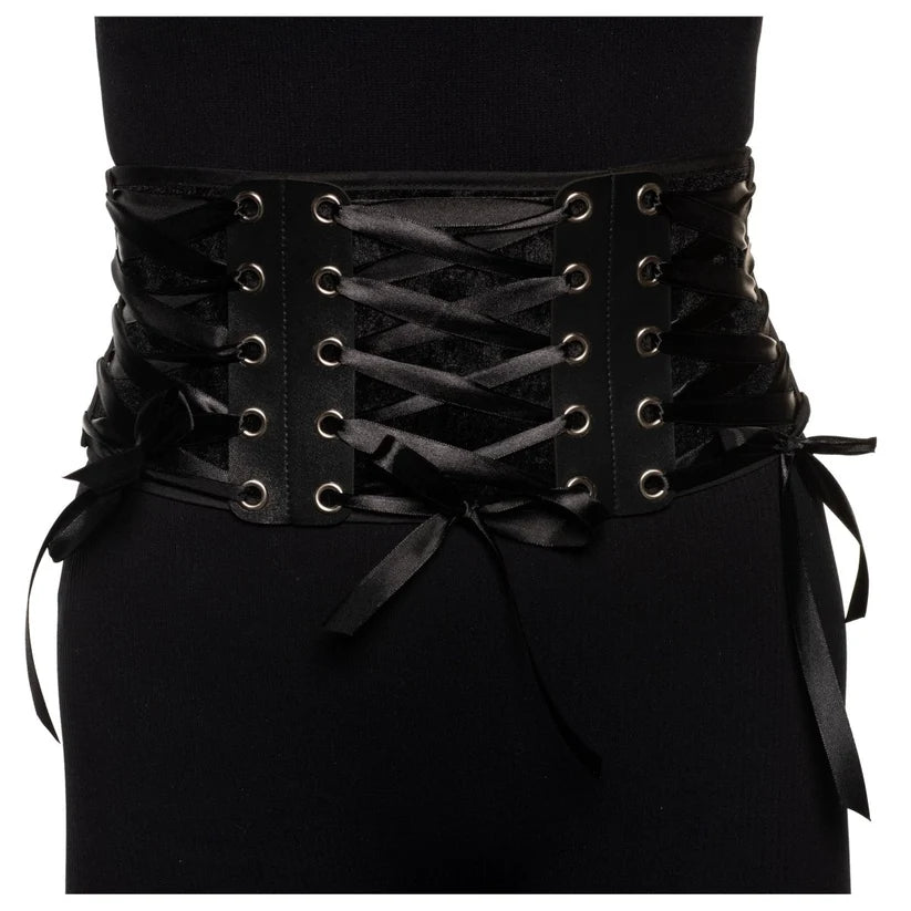 Black Suede Waist Cincher for Adults