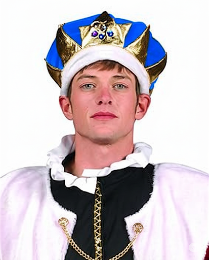 Adult King Crown : Blue Velvet