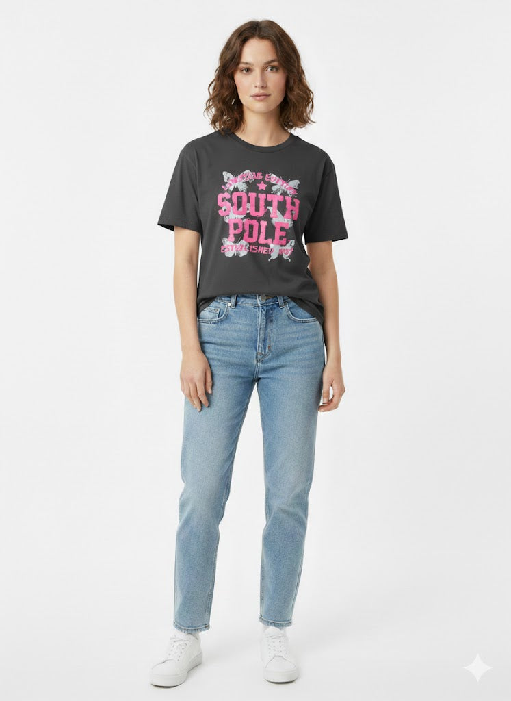 Fitted Graphic T-Shirt Faded Black