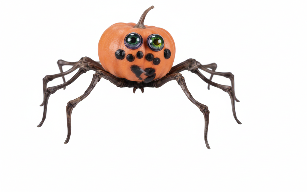 8" Creepy Spider Pumpkin