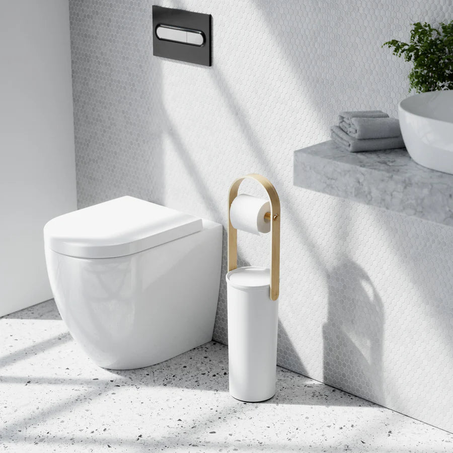 Bellwood Toilet Paper Holder & Reserve White/Natural