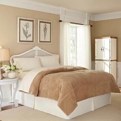 Vellux Plush Lux Beige Polyester Full/Queen Blanket