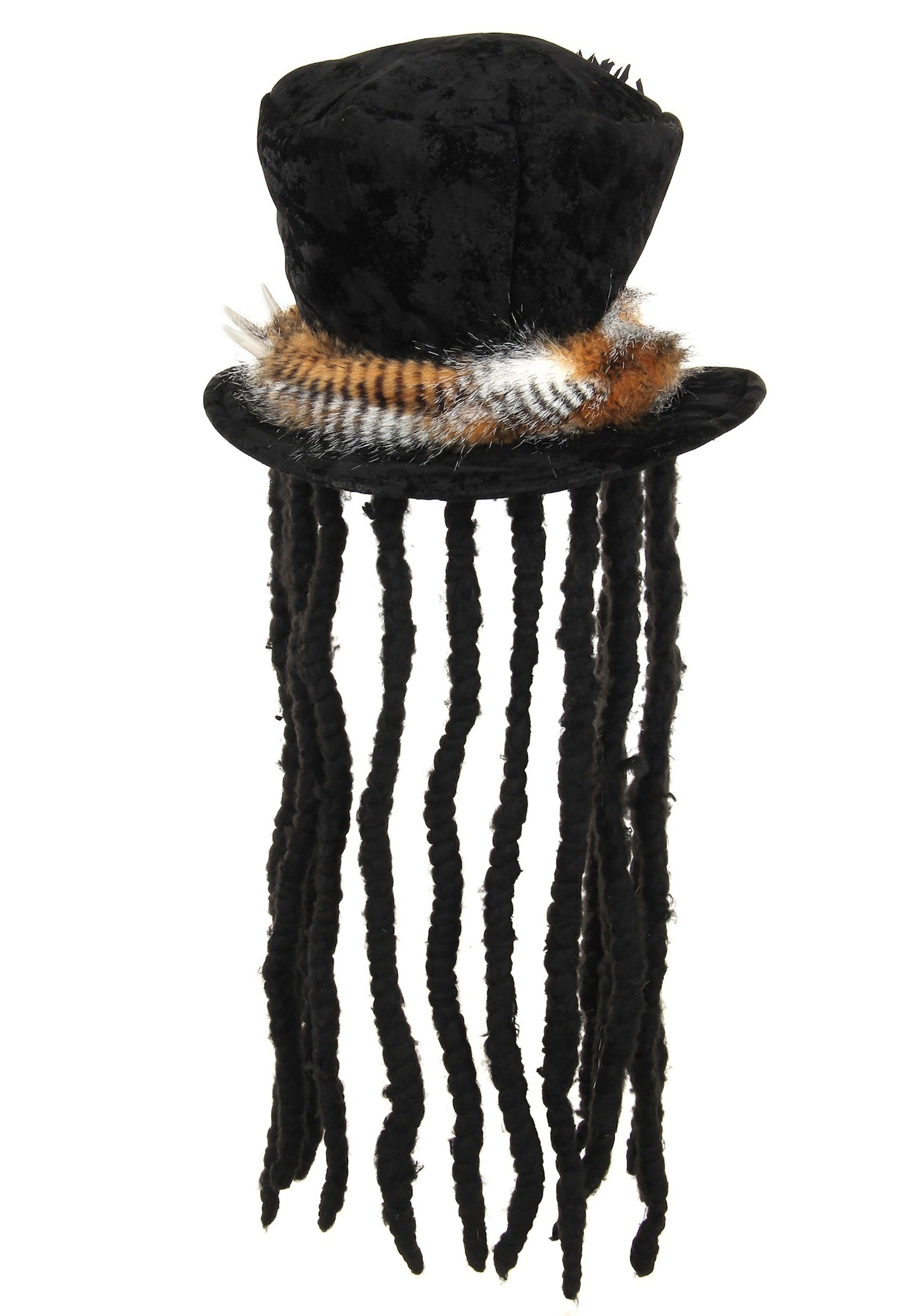 Witch Doctor Plush Costume Hat with Dreadlocks