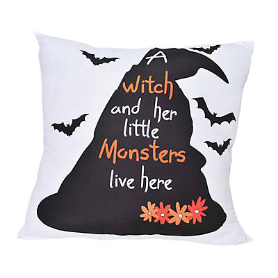 18" X 18" Halloween Home Pillow Witch hat