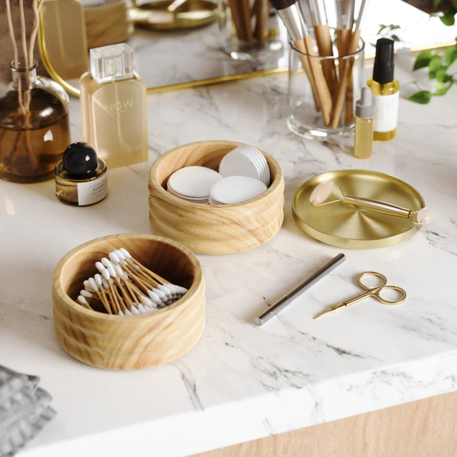 Tesora Wood Storage Box Natural - Brass