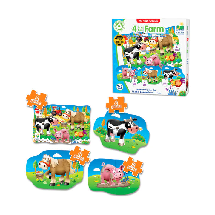 My First Puzzles - 4 In A Box - Farm: 20 Pcs