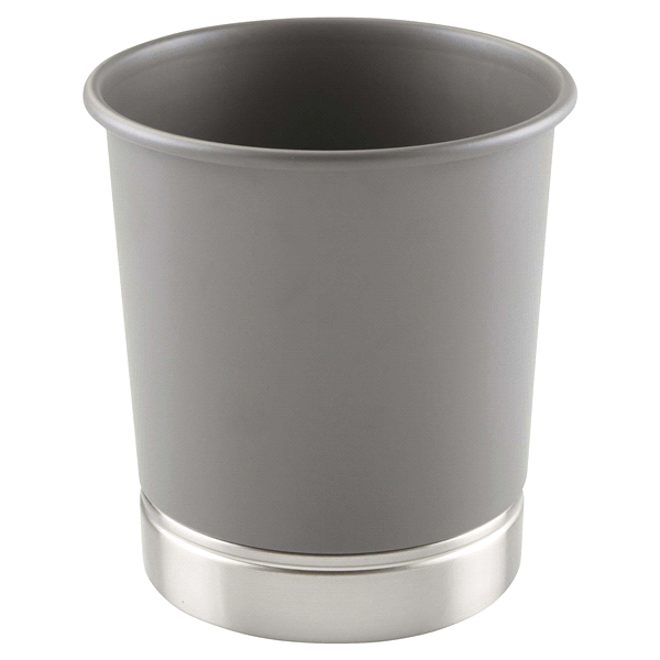 MATTE LIGHT GRAY/BRUSHED NICKEL YORK WASTE CAN