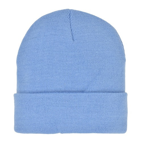 ACRYLIC KNIT SUPER STRETCH CUFF HAT-BLUE