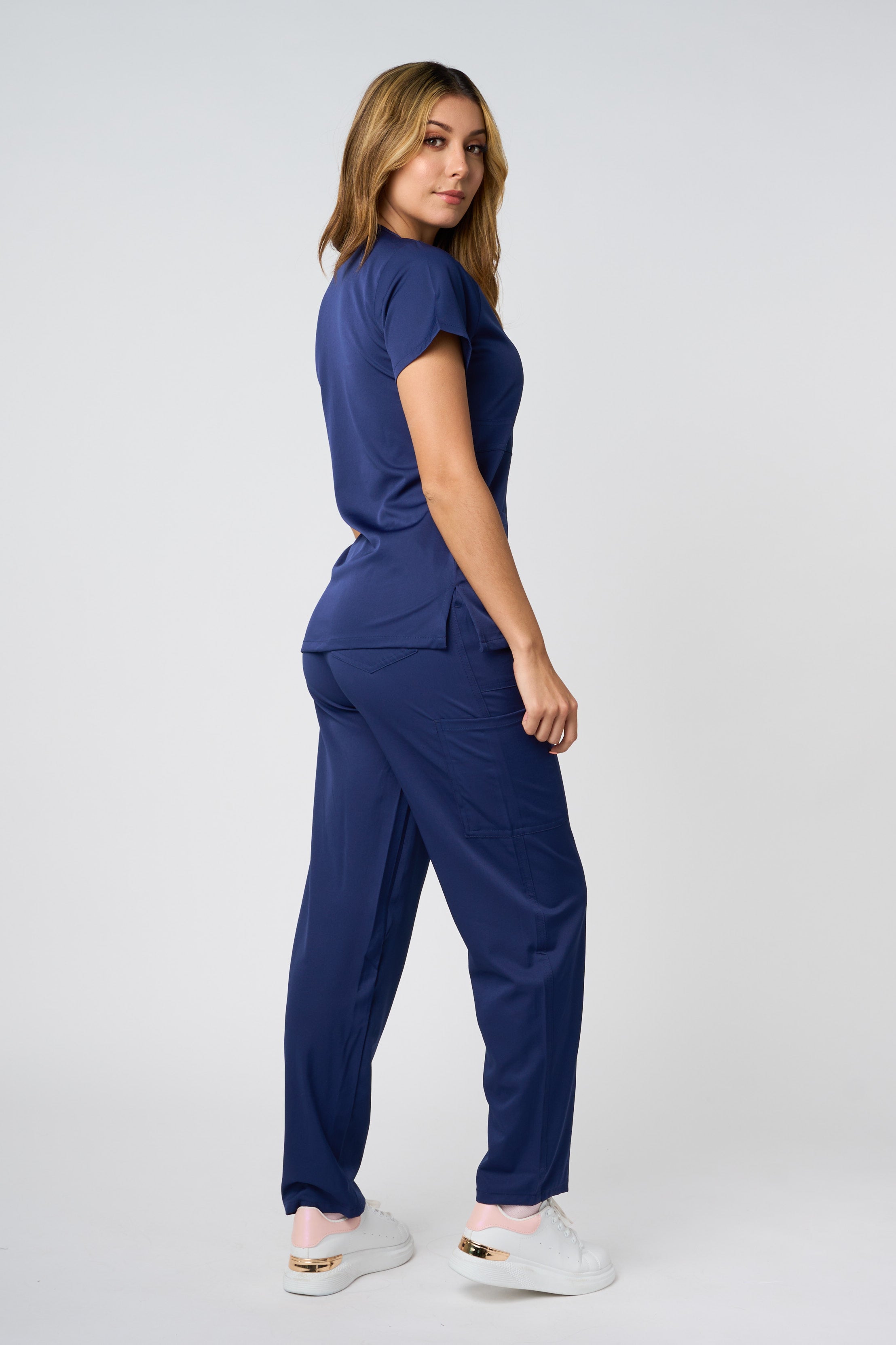 SOLID 4 WAY STRETCH MOCK NECK W/D RING NAVY