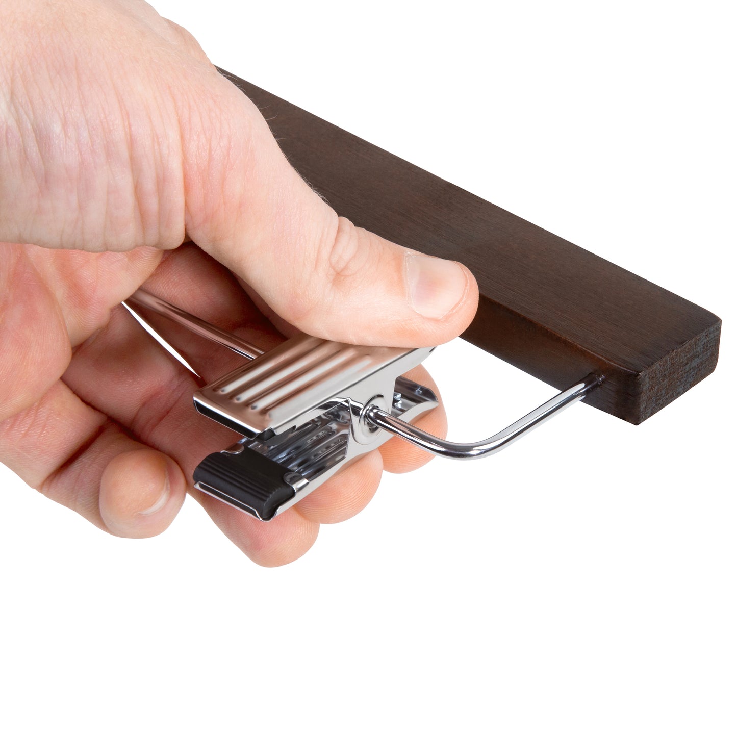 Wood Trouser and Skirt Hanger with Clip Set-5