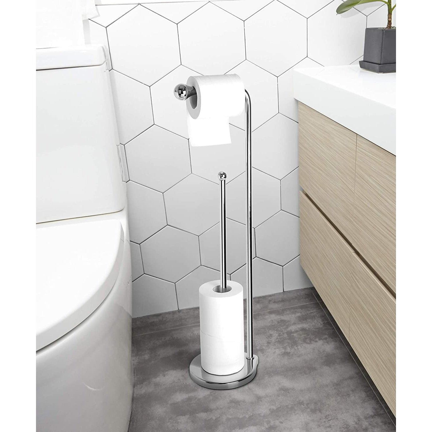 TEARDROP TOWEL PAPER STAND CHROME