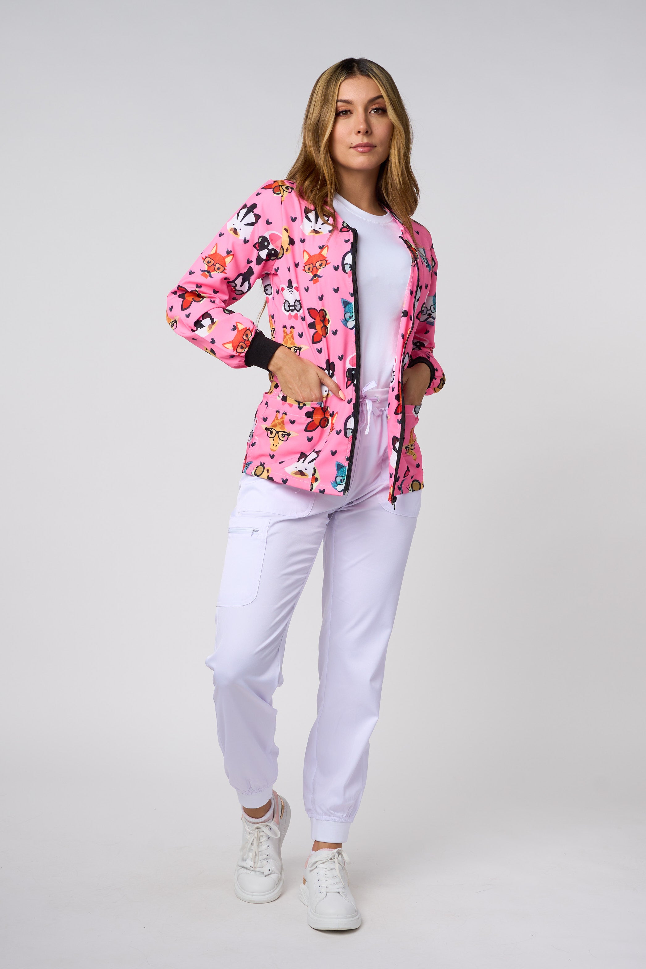 PINK ANIMAL PRINTED JACKETS