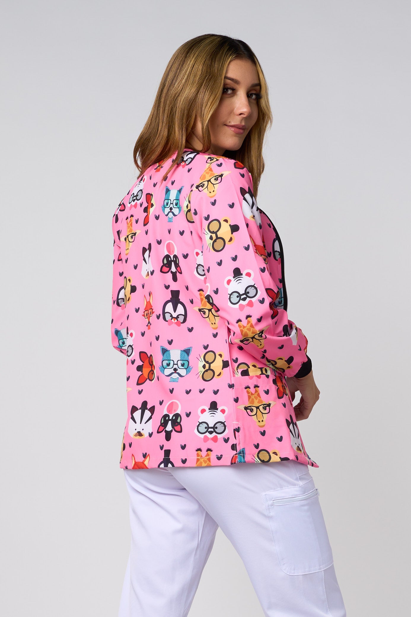 PINK ANIMAL PRINTED JACKETS