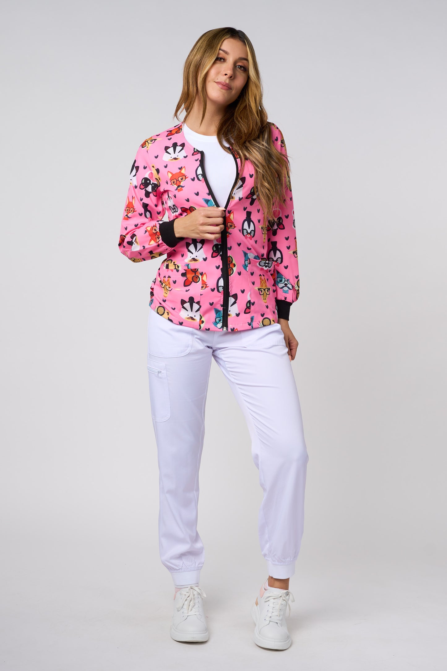 PINK ANIMAL PRINTED JACKETS