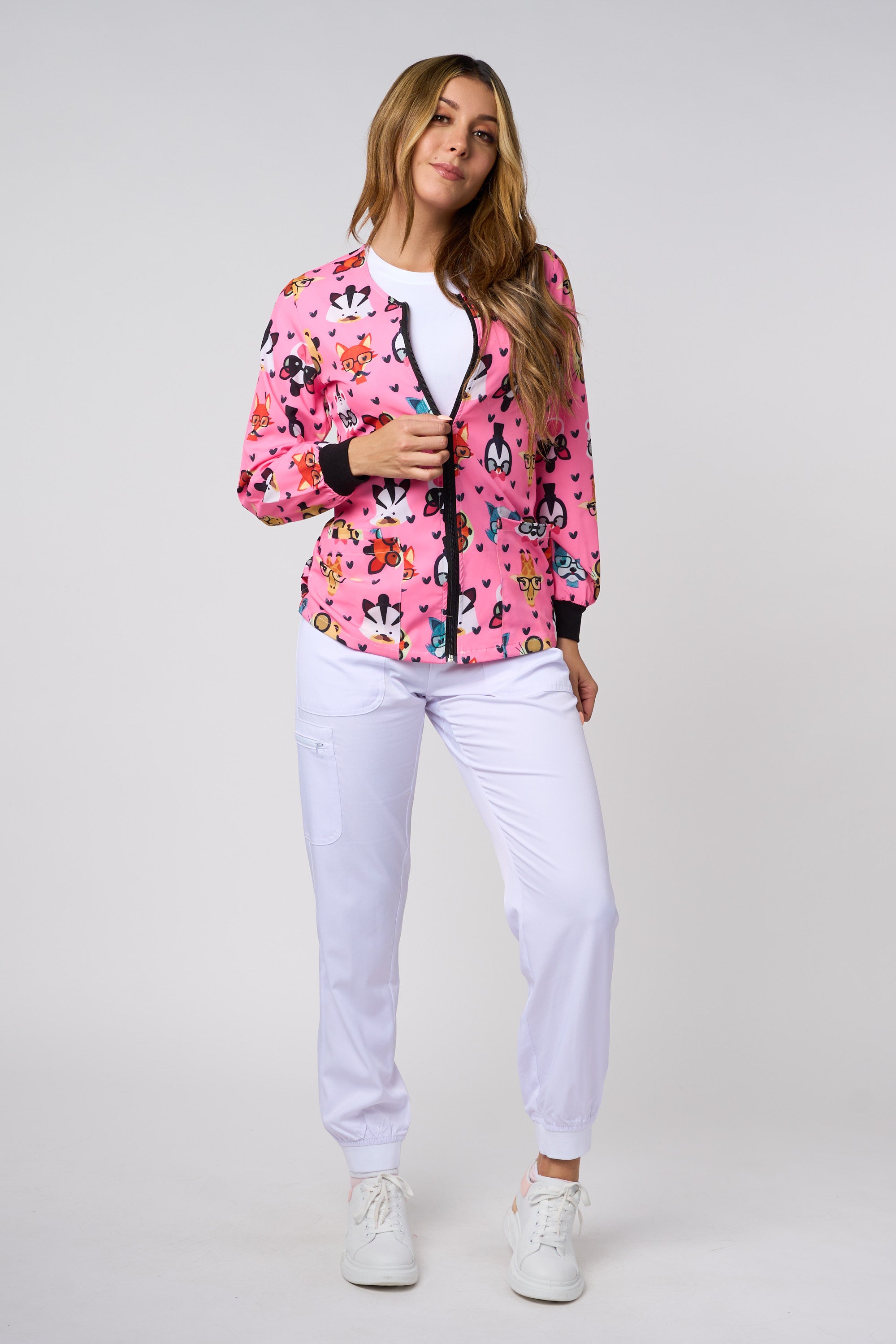 PINK ANIMAL PRINTED JACKETS