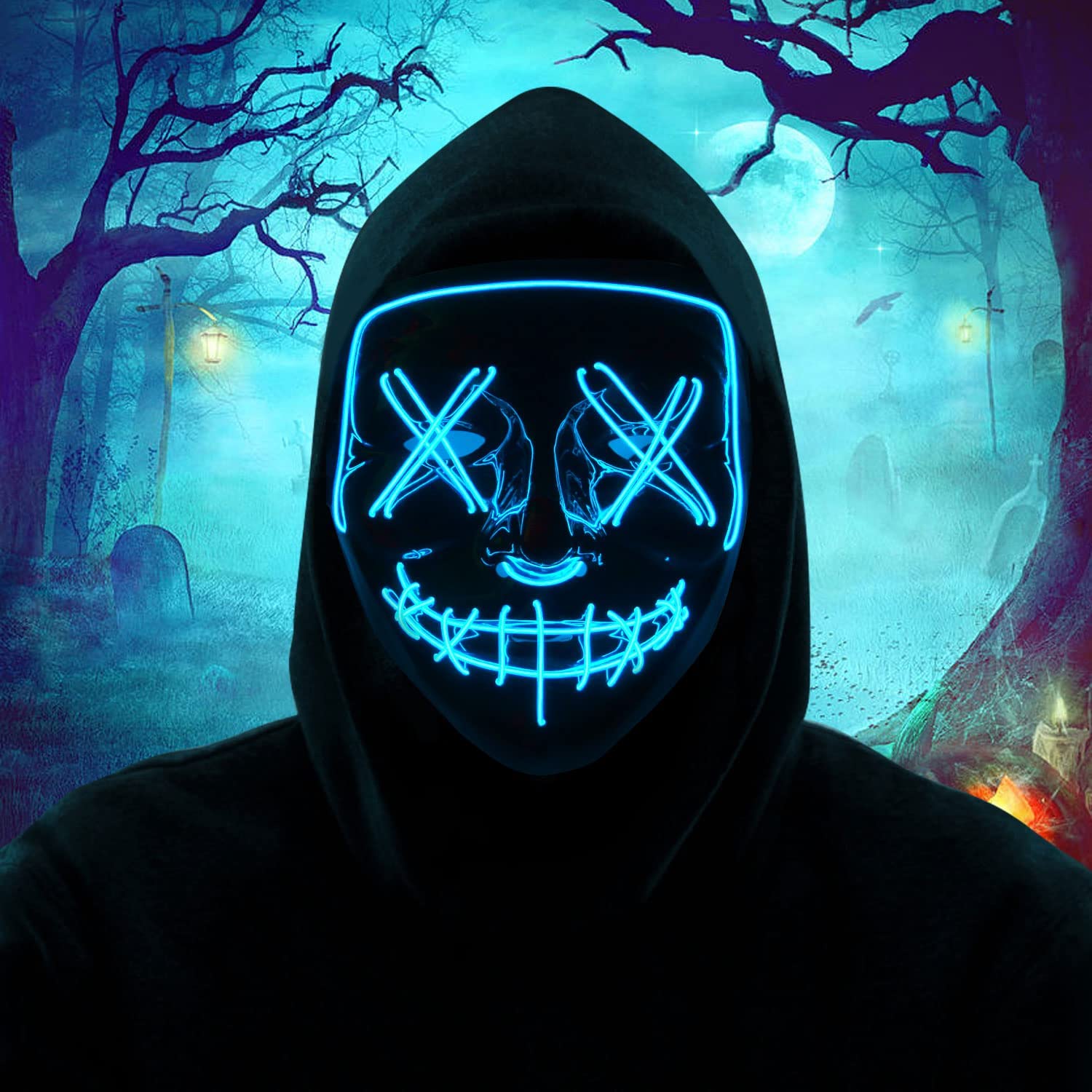 Neon Light Purge Inspired Masks