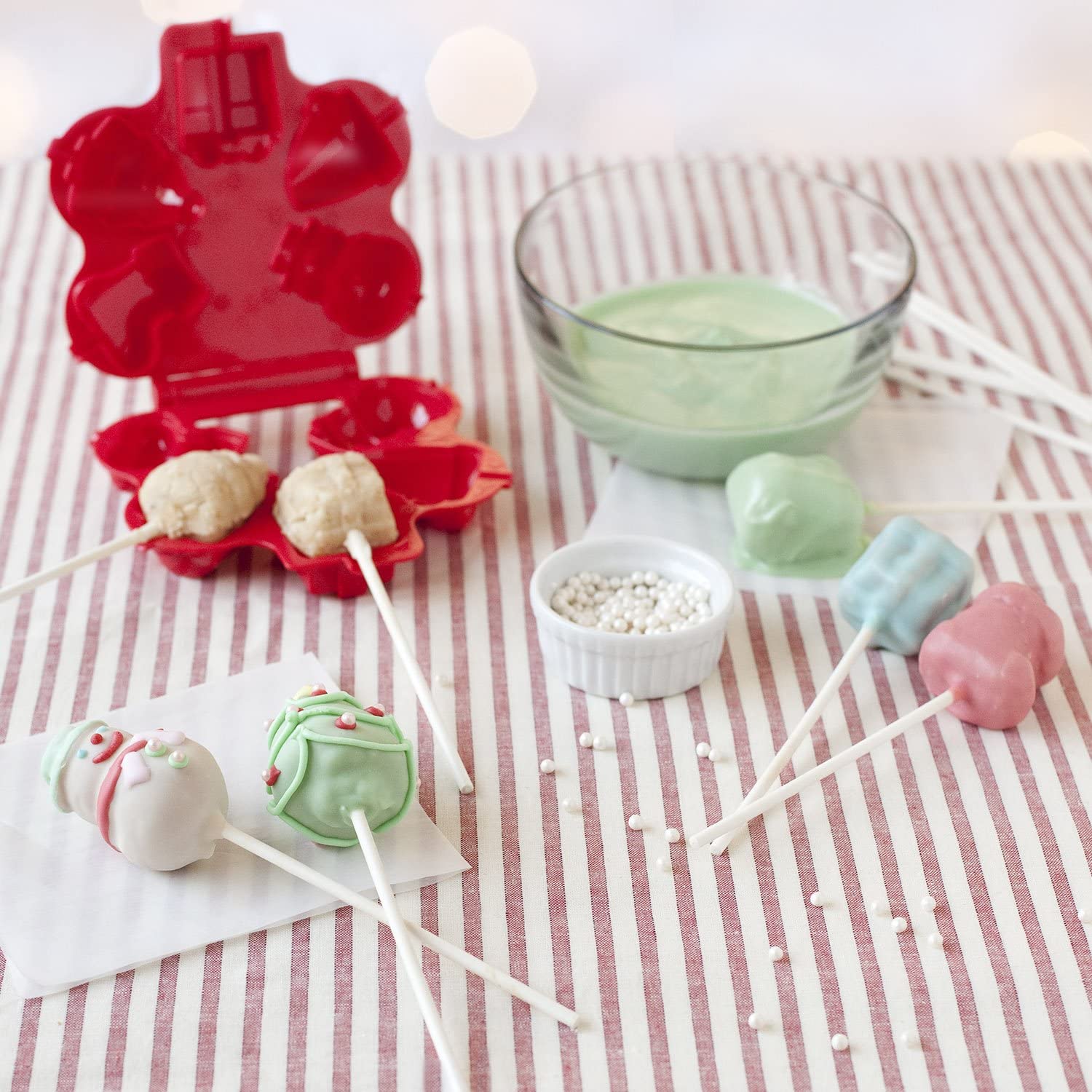Christmas Cake Pop Press Mold Red
