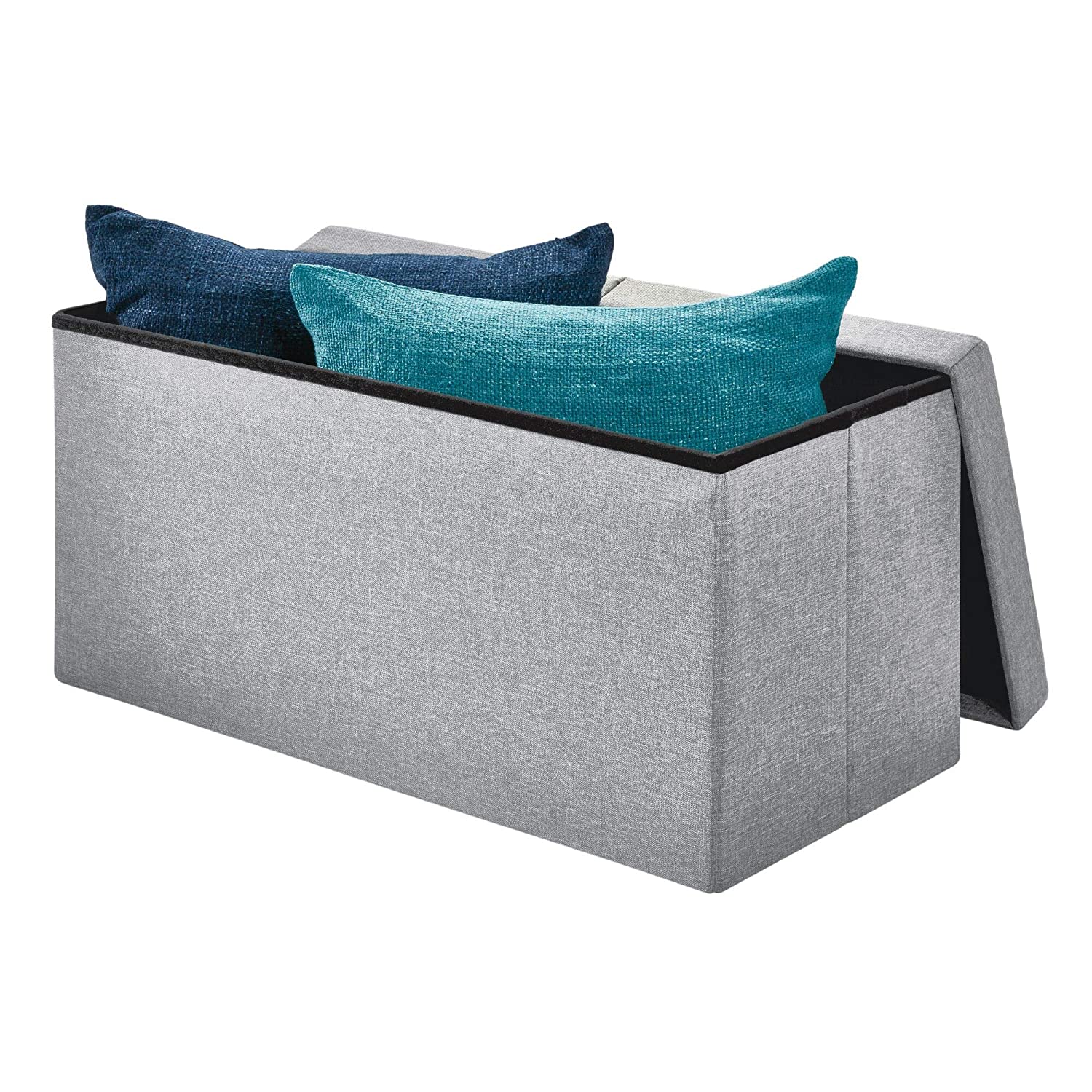 STORAGE OTTOMAN BENCH GRAY