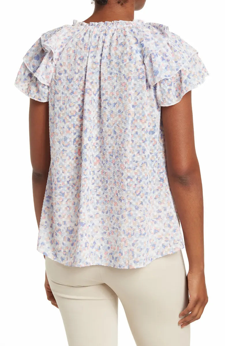Blouse White Orchid Bloom - Nanette Lepore