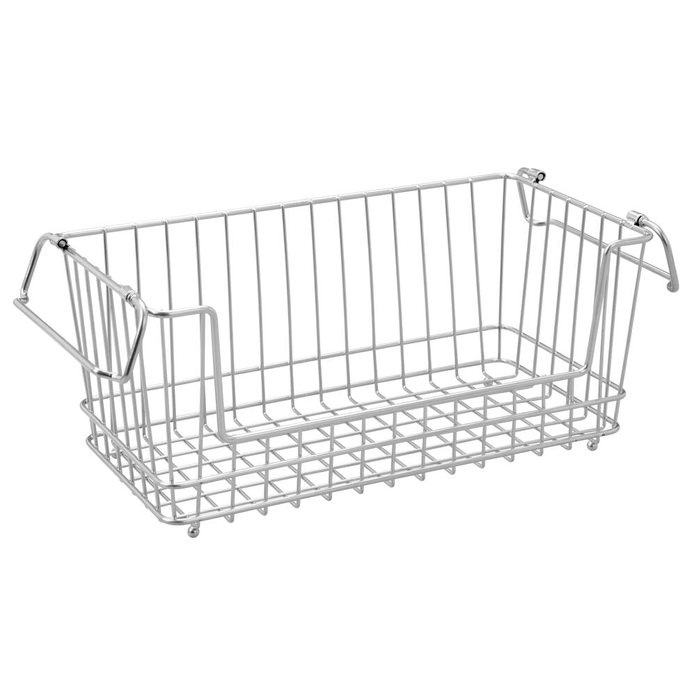 SMALL STACKING BASKET SILVER