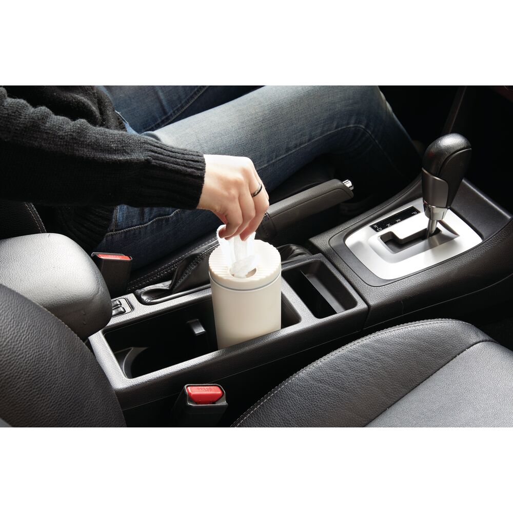 Cupholder Wipes Dispenser Coconut with Gray Accents