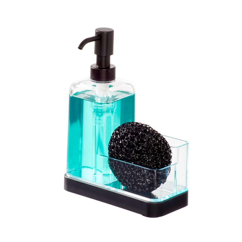 Forma 2 Soap & Sponge Caddy Matte Black/ Clear