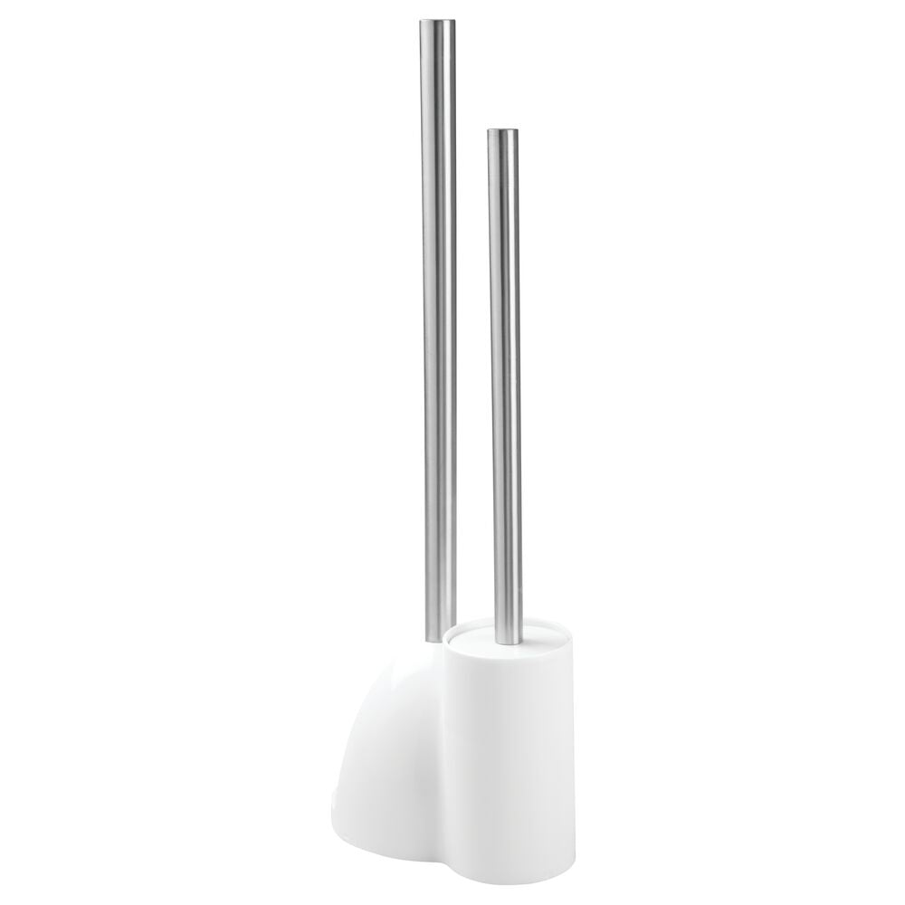 White/Brushed SS Bowl Brush & Plunger Combo