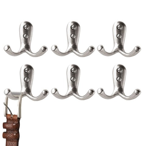 ALUMINIUM DOUBLE HOOK BRUSHED NICKEL