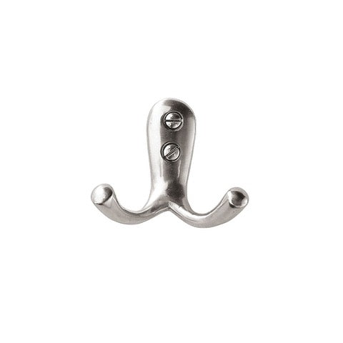 ALUMINIUM DOUBLE HOOK BRUSHED NICKEL